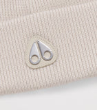Moose Knuckles kids wool beanie with metal logo patch, imported from the UK