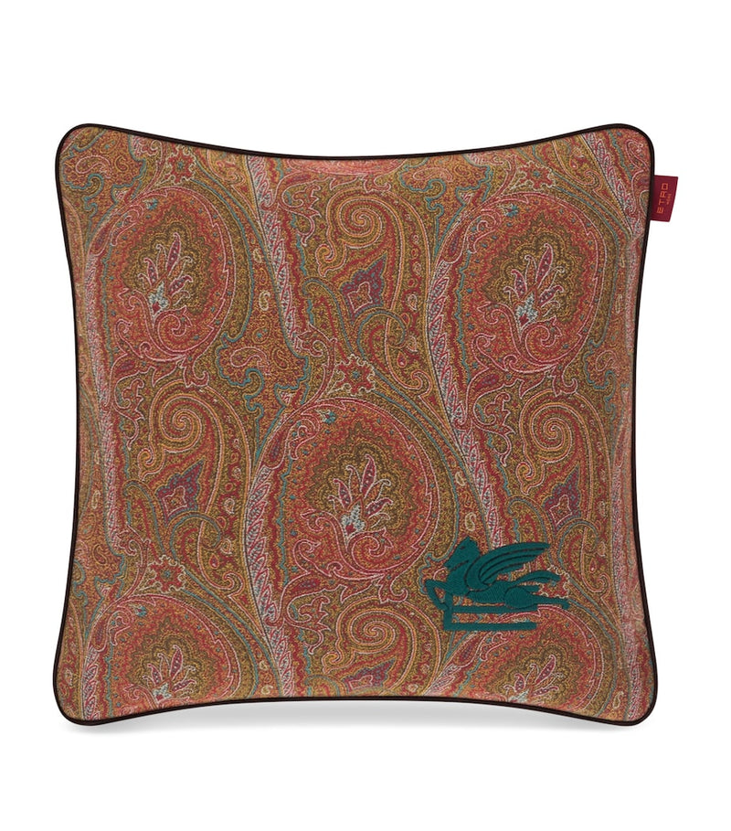 Etro Arnica cotton-blend and suede cushion 45cm x 45cm - British product