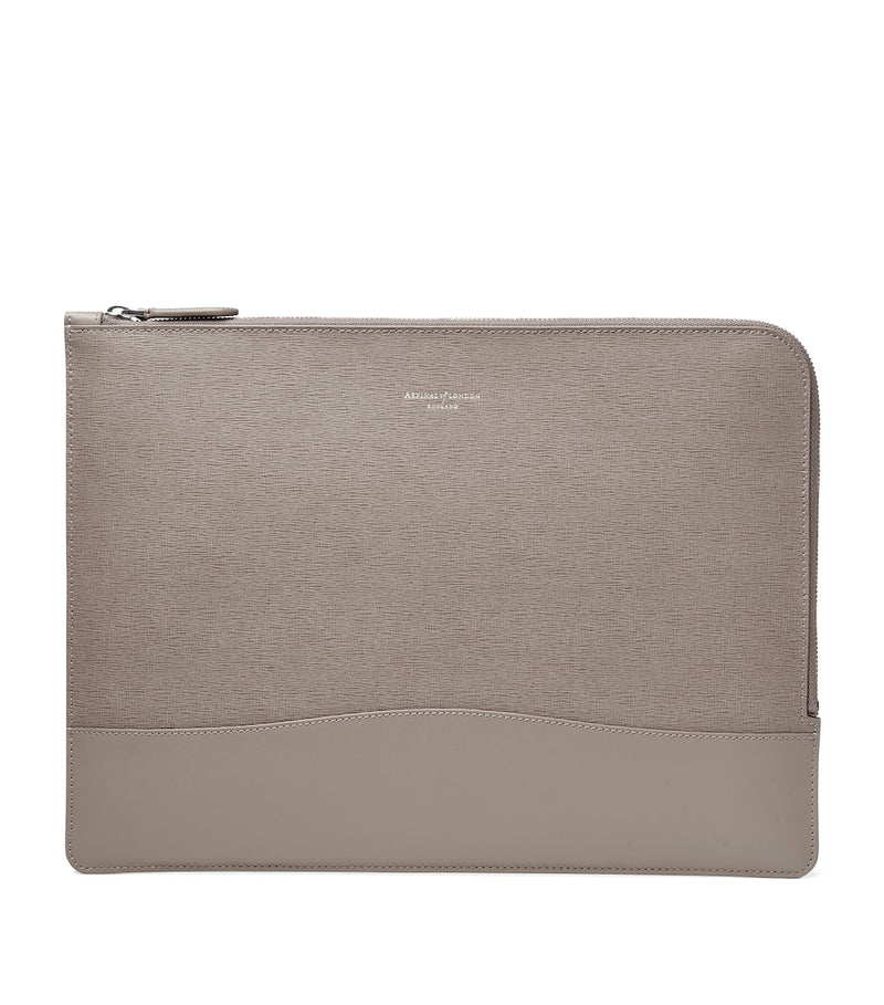 Leather Bifold Wallet with Suede Panels and Gold-Tone Hardware