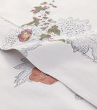 Yves Delorme double flat sheet with floral print, 240cm x 295cm (British brand)