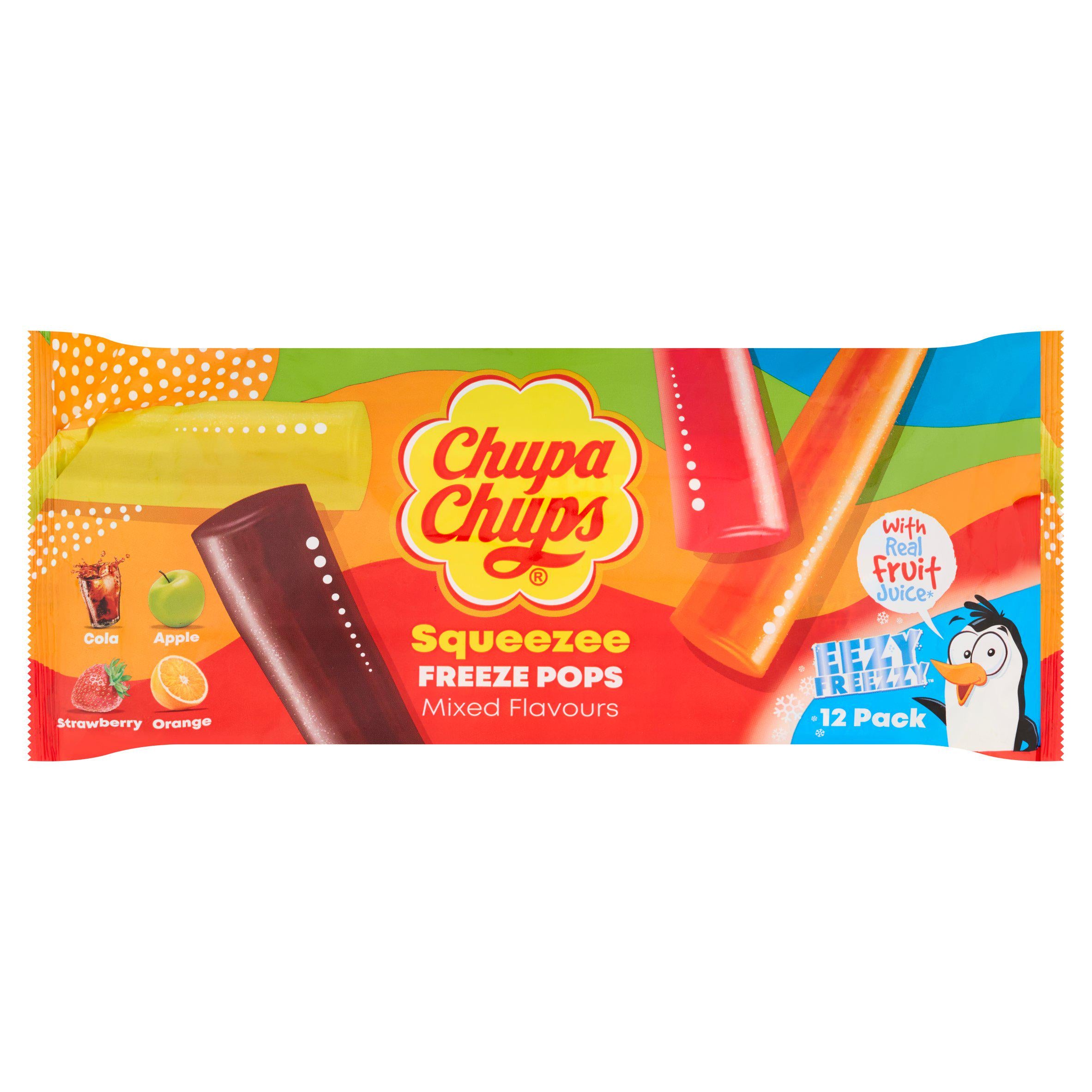 Chupa Chups Squeezee Freeze Pops Mixed Flavours 12x50ml - McGrocer