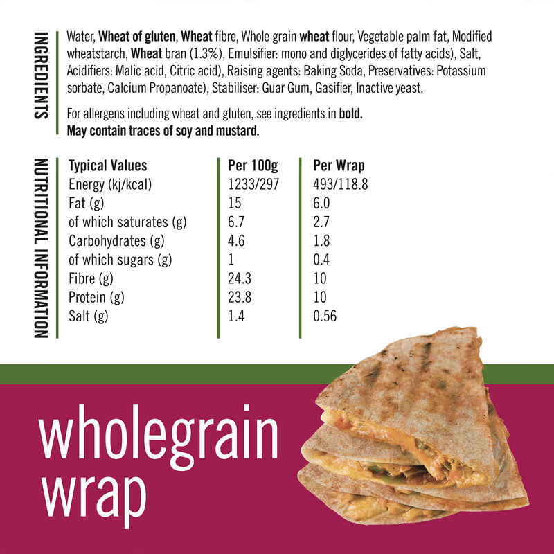 Fitbakes keto wheat tortilla wraps 160g - British product