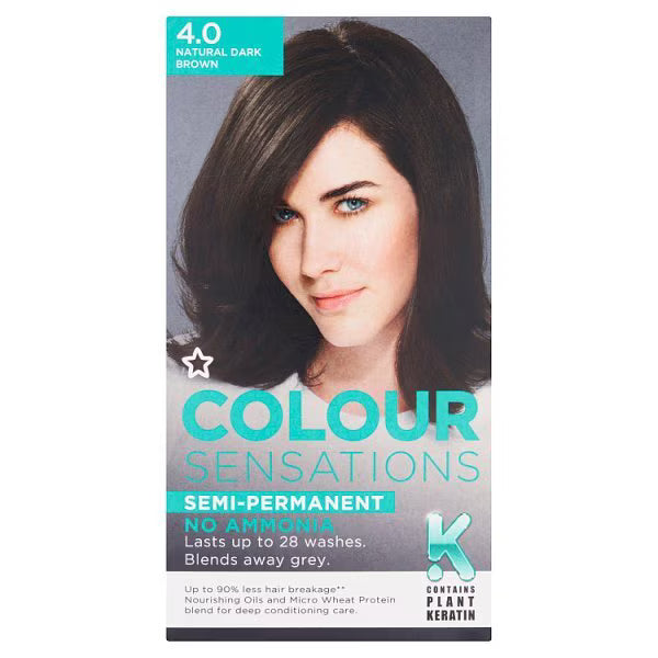 Superdrug Sensations Dark Brown 4.0 hair dye (British brand)