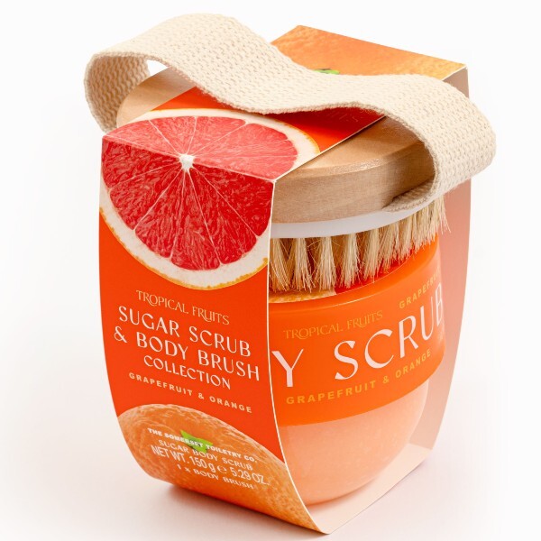Tropical Fruits Grapefruit Body Scrub with Brush 150g imported from the UK