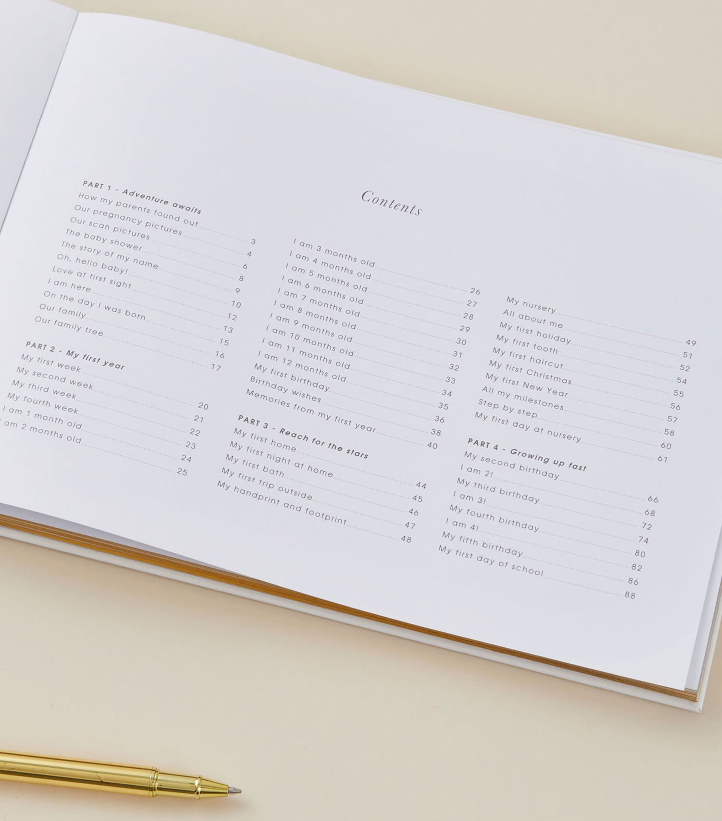 Blush and Gold baby memory book - British product