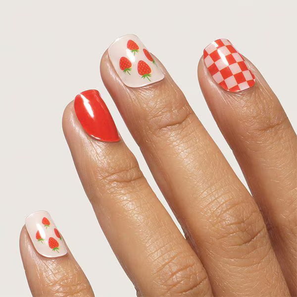 Mylee gel nail wraps Berries & Cream, imported from the UK