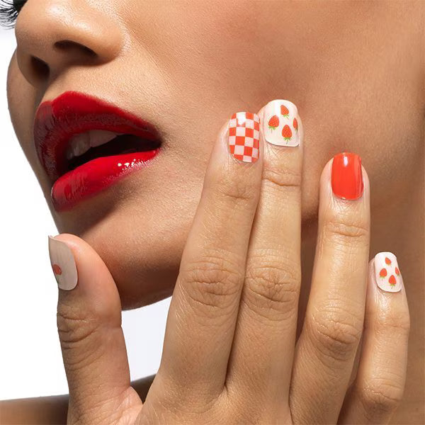Mylee gel nail wraps Berries & Cream, imported from the UK