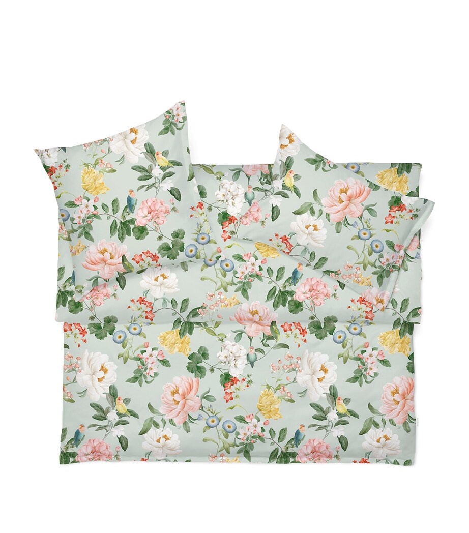 Floral Oxford Pillowcase with Hand-Illustrated Botanicals, 50cm x 75cm