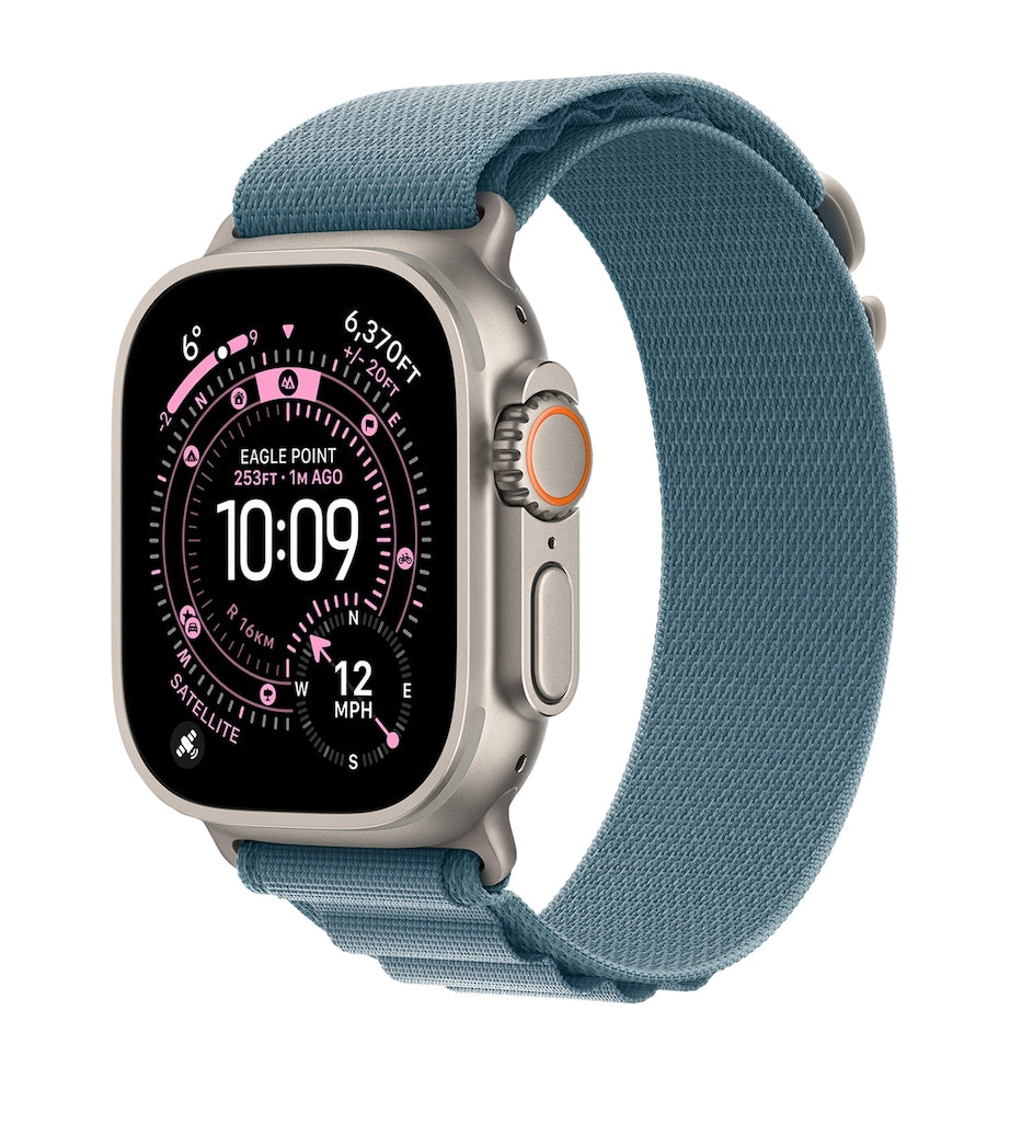 Apple Watch Ultra 3 Natural with Light Blue Alpine Loop smartwatch 49mm Medium - British product