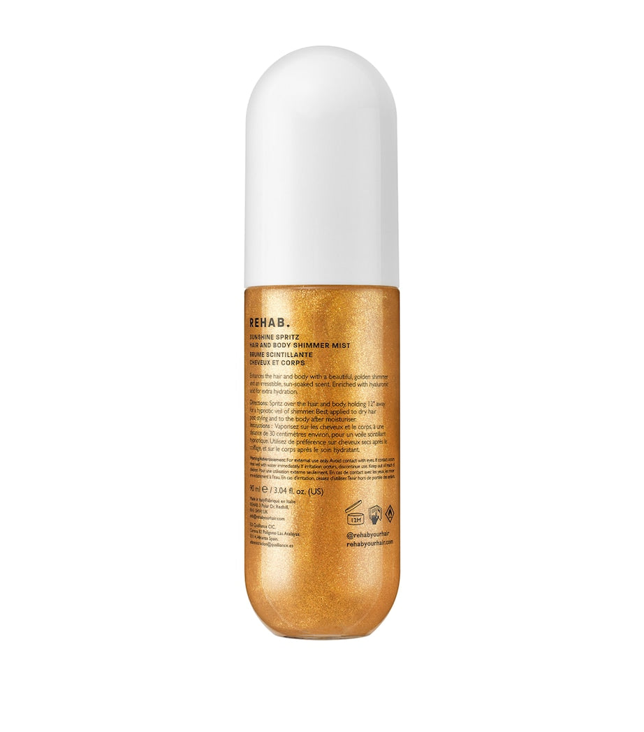 REHAB. Sunshine Spritz hair and body shimmer mist 90ml, imported from the UK