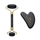 Pure Derma London Black Obsidian Gua Sha & Face Roller Set, imported from the UK