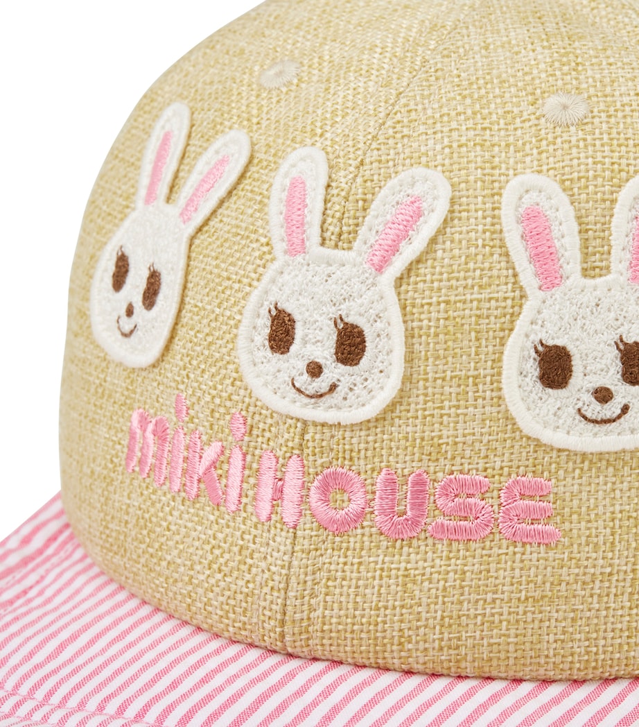 Miki House cotton cap with adjustable strap and appliqués, imported from the UK