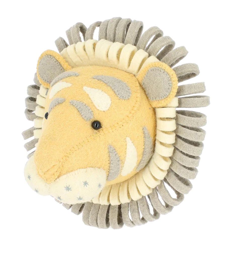 Fiona Walker mini organic wool tiger head decoration 25cm - British product