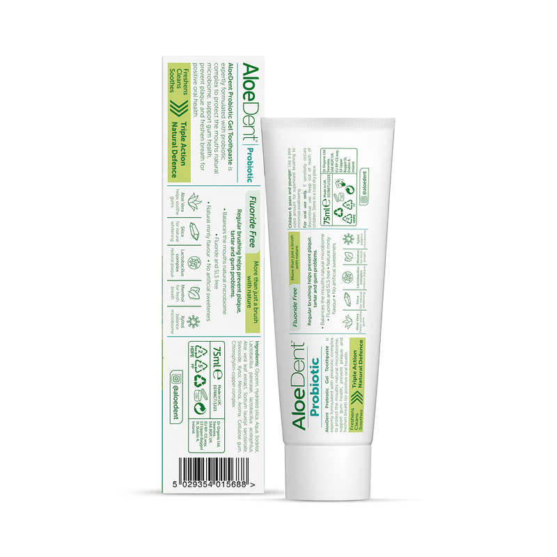 Aloe Dent Probiotic Toothpaste Fluoride Free 75ml