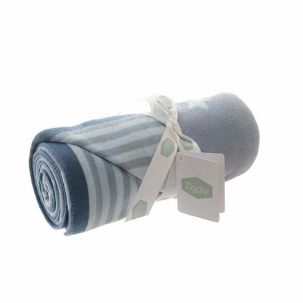 Ziggle Baby Blanket Blue Stars 100cm x 75cm (British brand)