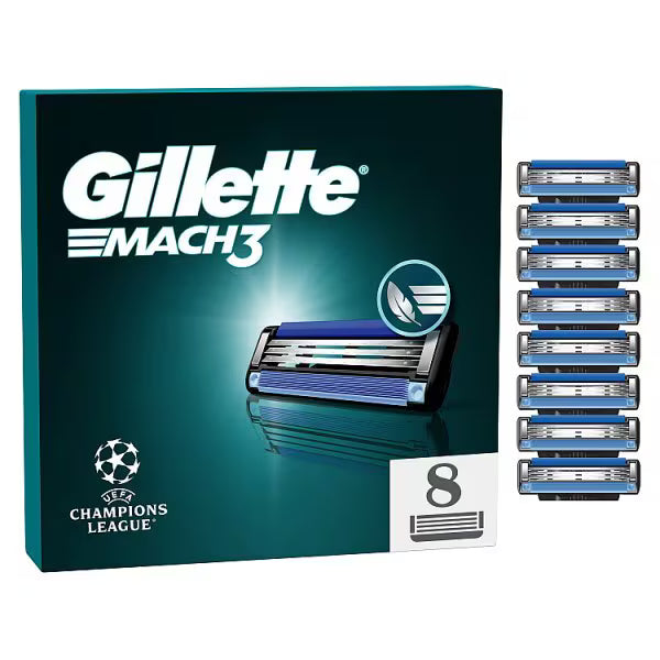 Gillette Mach3 razor blade refills 8 count, UK version