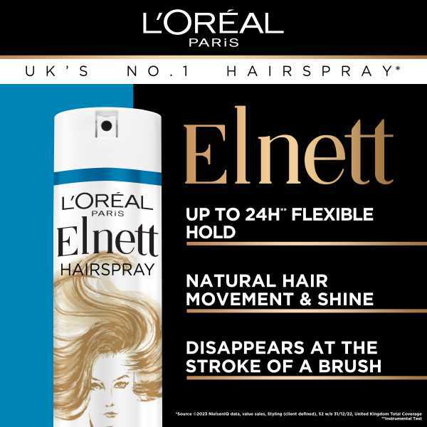 L'Oréal Paris Elnett hairspray flexible hold 400ml, UK version