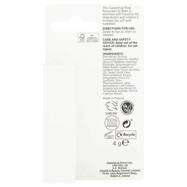 Superdrug Rose Lip Balm 4g GOODS Superdrug   