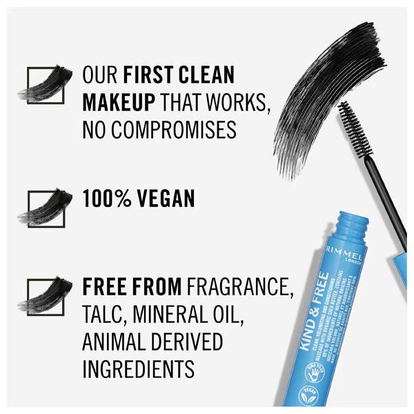 Rimmel Kind and Free Clean Volume Mascara Black, imported from the UK