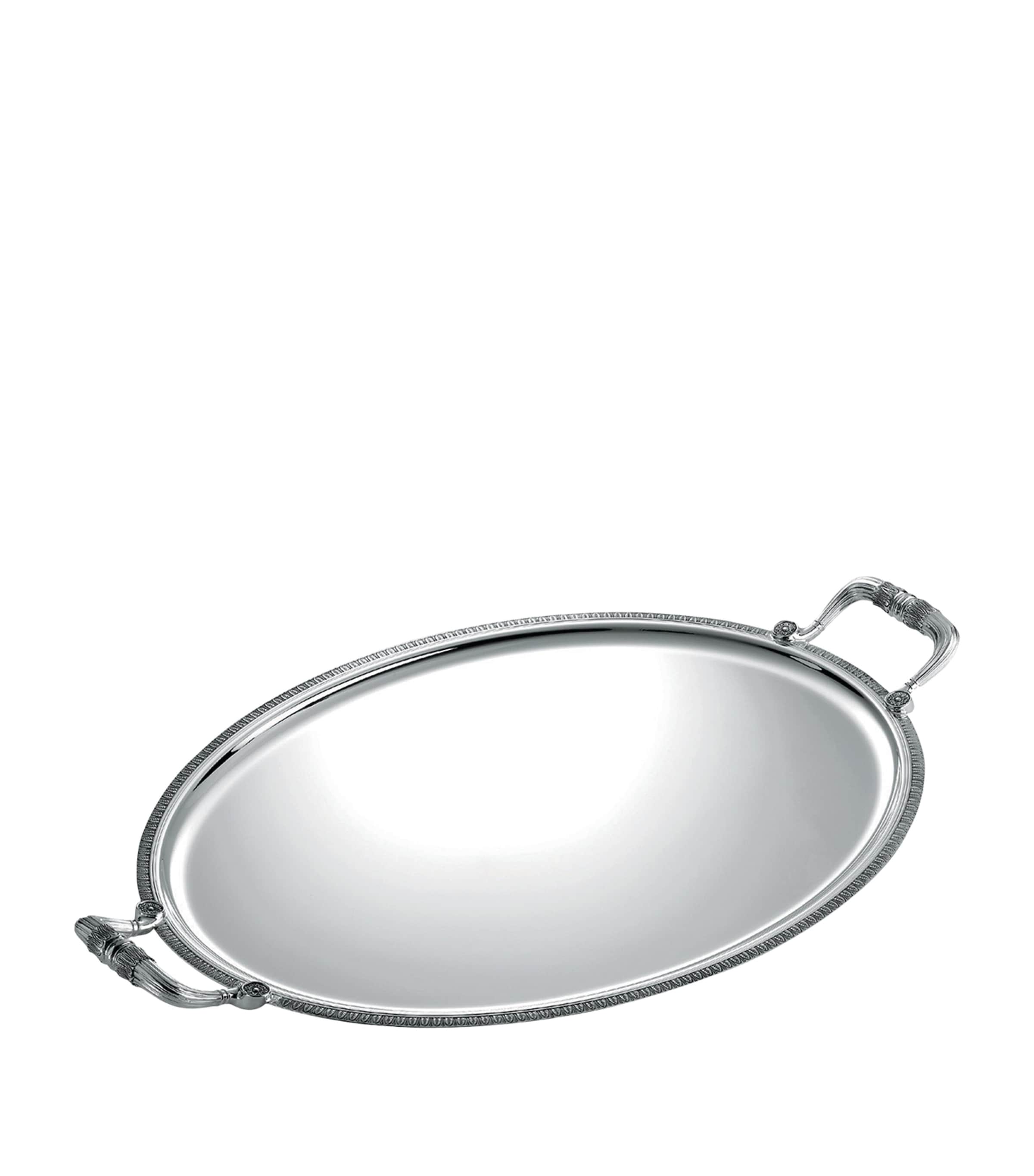 Christofle silver-plated Malmaison oval tray 53cm x 42cm - British product