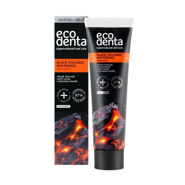 ECODENTA black whitening toothpaste volcanic minerals 100ml - British product