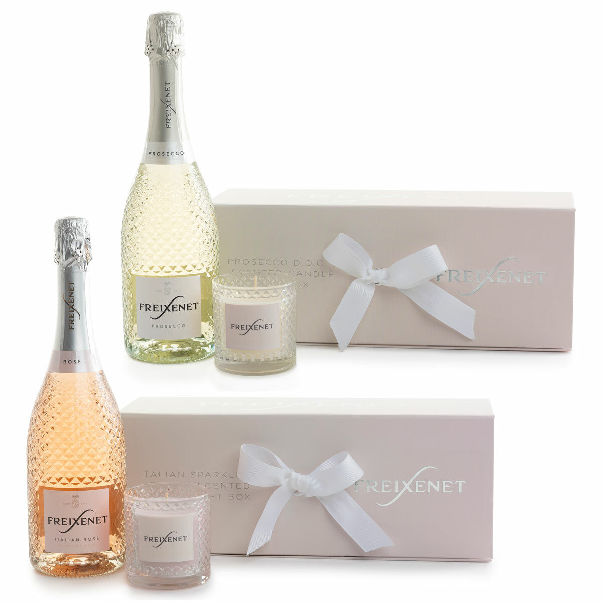 Freixenet Prosecco or Rose sparkling wine and candle gift set 75cl - British product