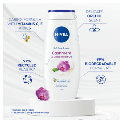 Nivea Shower Cream Cashmere & Cotton 250ML, imported from the UK
