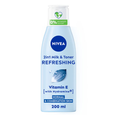 Nivea Refreshing 2-in-1 Milk and Toner 200ML, imported from the UK