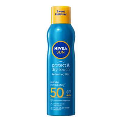 Nivea Protect & Dry Touch SPF 50 sunscreen spray 200ML, imported from the UK