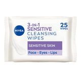 Nivea cleansing face wipes sensitive skin 25 pack, imported from the UK