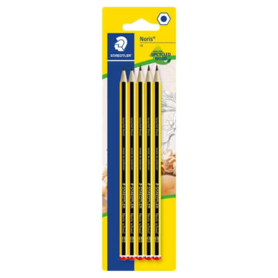 Staedtler Noris HB grade pencils pack of 5 (British brand)