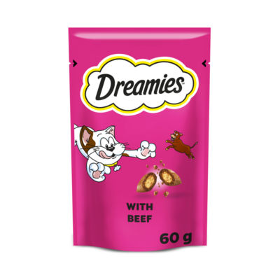 Dreamies cat treat biscuits with beef flavour 60g - British product