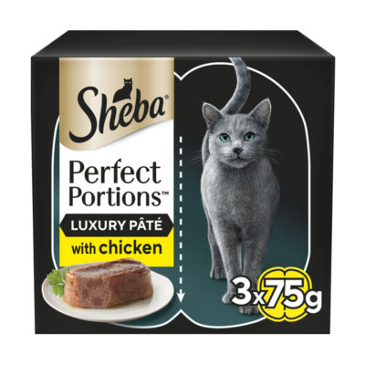 Sheba Adult Wet Cat Food Chicken Loaf 3 x 2 x 37.5g Tray