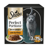 Sheba wet cat food turkey chunks 6x37.5g tray (British brand)