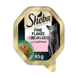 Sheba fine flakes wet cat food with salmon jelly 85g tray (British brand)