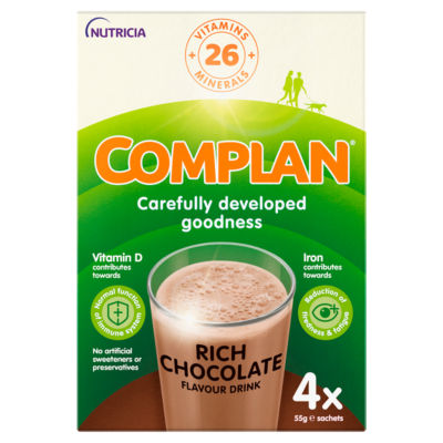 Complan Rich Chocolate drink mix 4 x 55g - British product