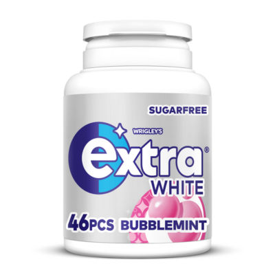 Wrigley's Extra White sugarfree chewing gum Bubblemint 46 Pieces (British brand)