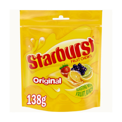 Sachets Starburst Chewy Sweets saveur fruit végétalien 138 g