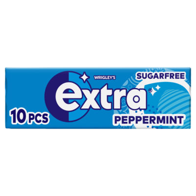 Wrigley's peppermint sugarfree chewing gum 10 pieces (British brand)