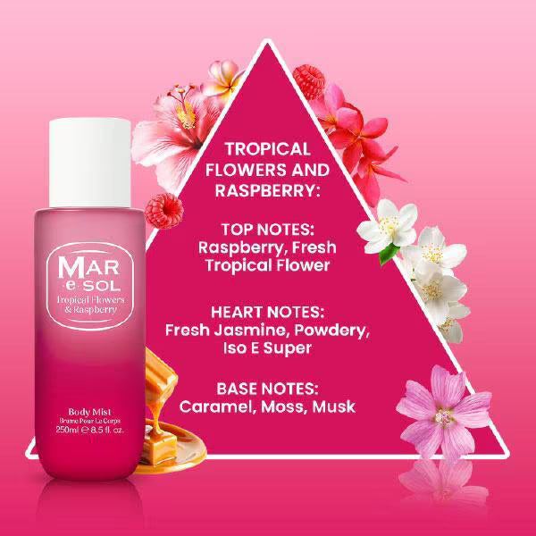 Mar E Sol Body Mist Tropical Floral 250ml, imported from the UK