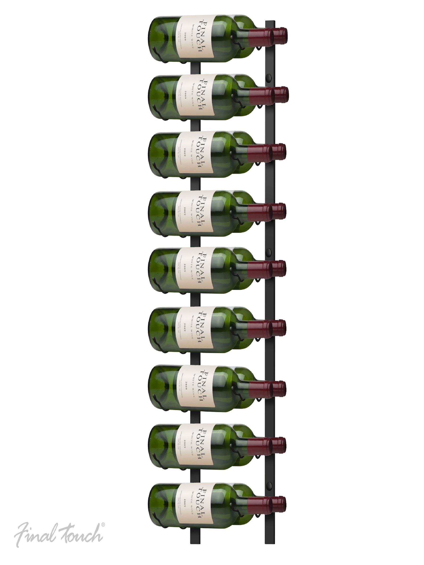 Jeray Black Final Touch 18 bottle wall mounted wine rack, UK version