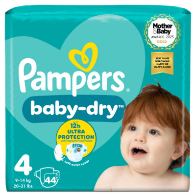 Pampers Baby Dry Nappies Size 4 Pack, imported from the UK