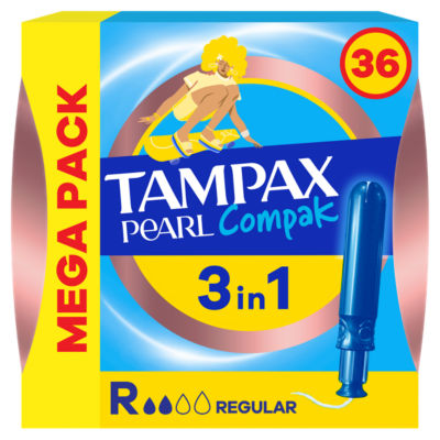Tampax Pearl Compak Regular tampons x36 (British brand)