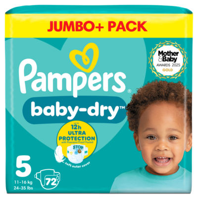Pampers Baby-Dry Size 5 nappies 72 pack imported from the UK