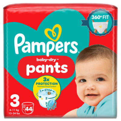 Pampers Baby-Dry Nappy Pants Size 3, imported from the UK