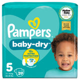 Pampers Baby-Dry Size 5 nappies 39 pack, imported from the UK