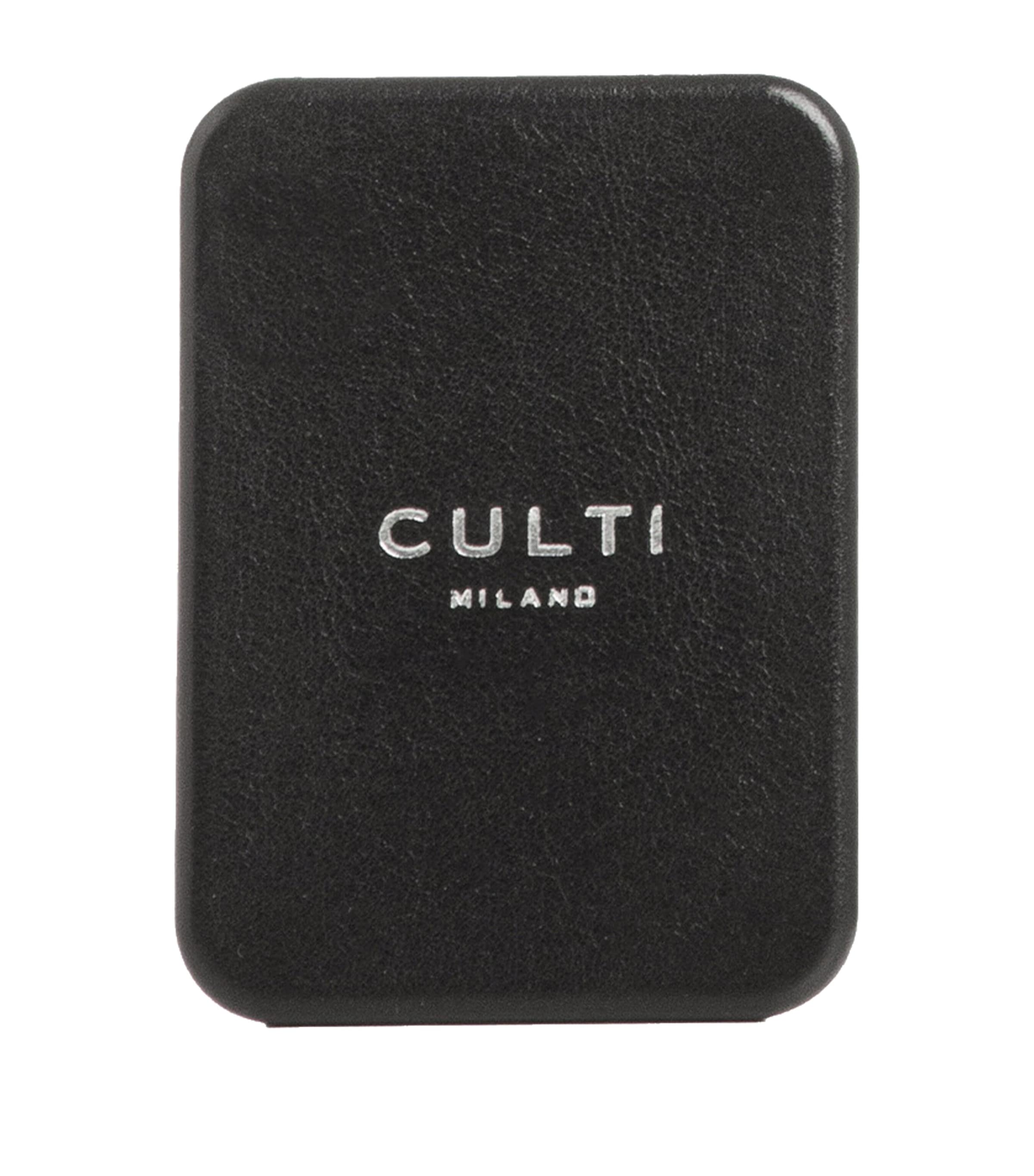Culti Milano Tessuto car diffuser with cassis leaf, cotton flowers, and musk - British product