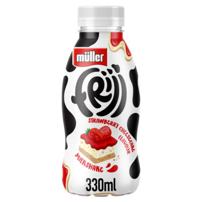 Muller Frijj strawberry cheesecake flavour milkshake 330ml, imported from the UK