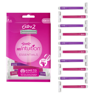 Wilkinson Sword My Intuition Essentials Extra 2 Women's Disposable Razors x10 (British brand)
