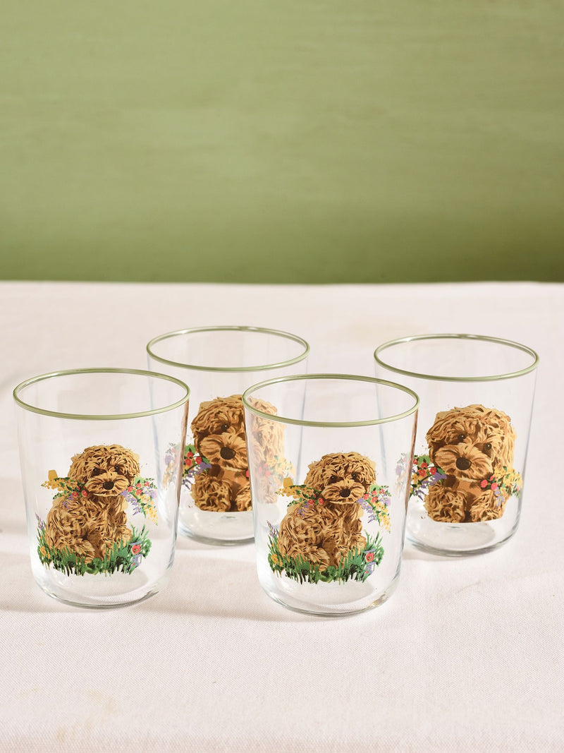 Charlie Cockapoo tumbler glasses set 4 - British product
